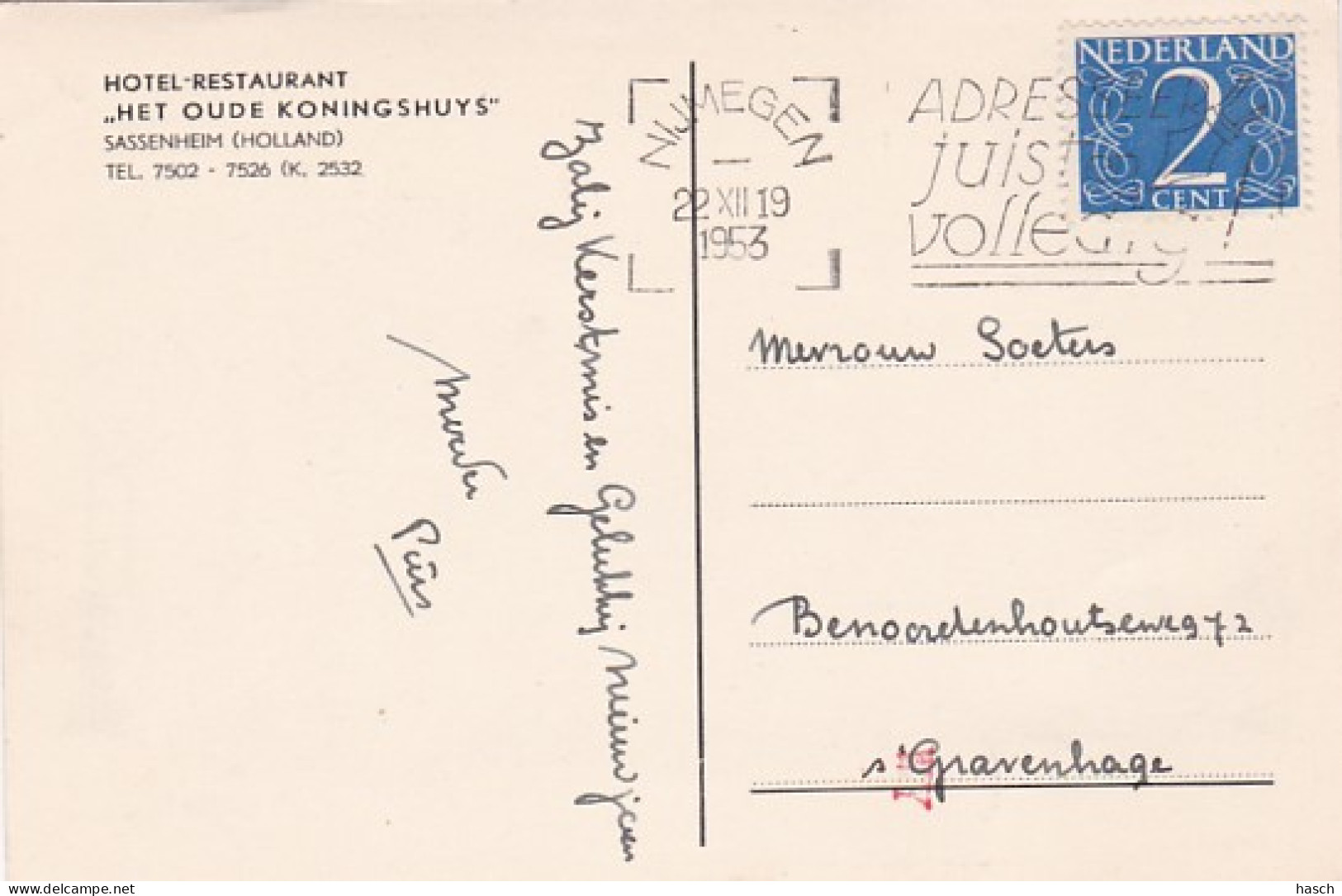 4842247Sassenheim, Hotel – Restaurant  ,,Het Oude Koningshuis’’.(zie Hoeken En Randen) - Sassenheim