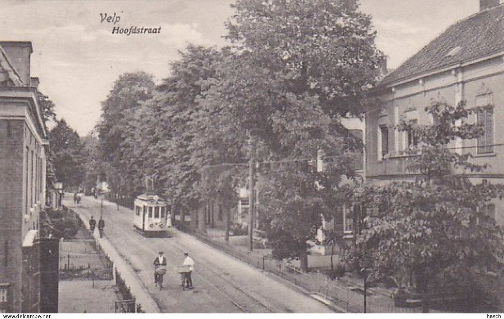 4842270Velp, Hoofdstraat Met Tram Lijn 1. 1916.  - Velp / Rozendaal