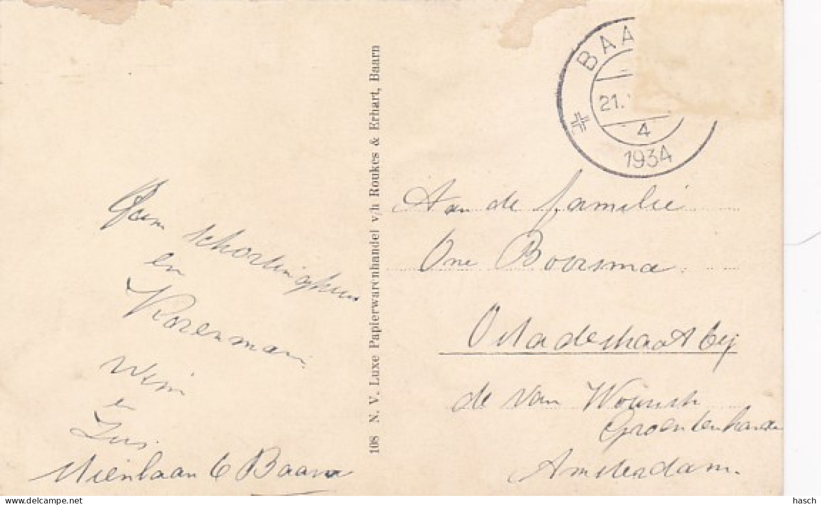 4842305Baarn, ,,De Brink’’.1934.(zie Achterkant Bovenrand) - Baarn