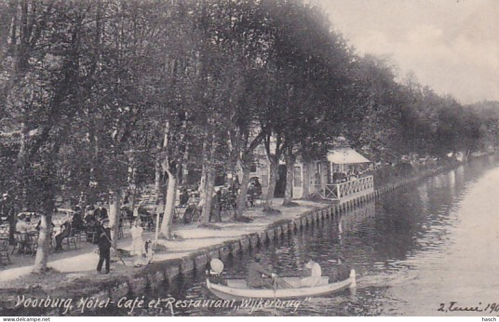 4842401Voorburg, Hotel Café En Restaurant ,,Wijkerbrug’’ 1909.  - Voorburg