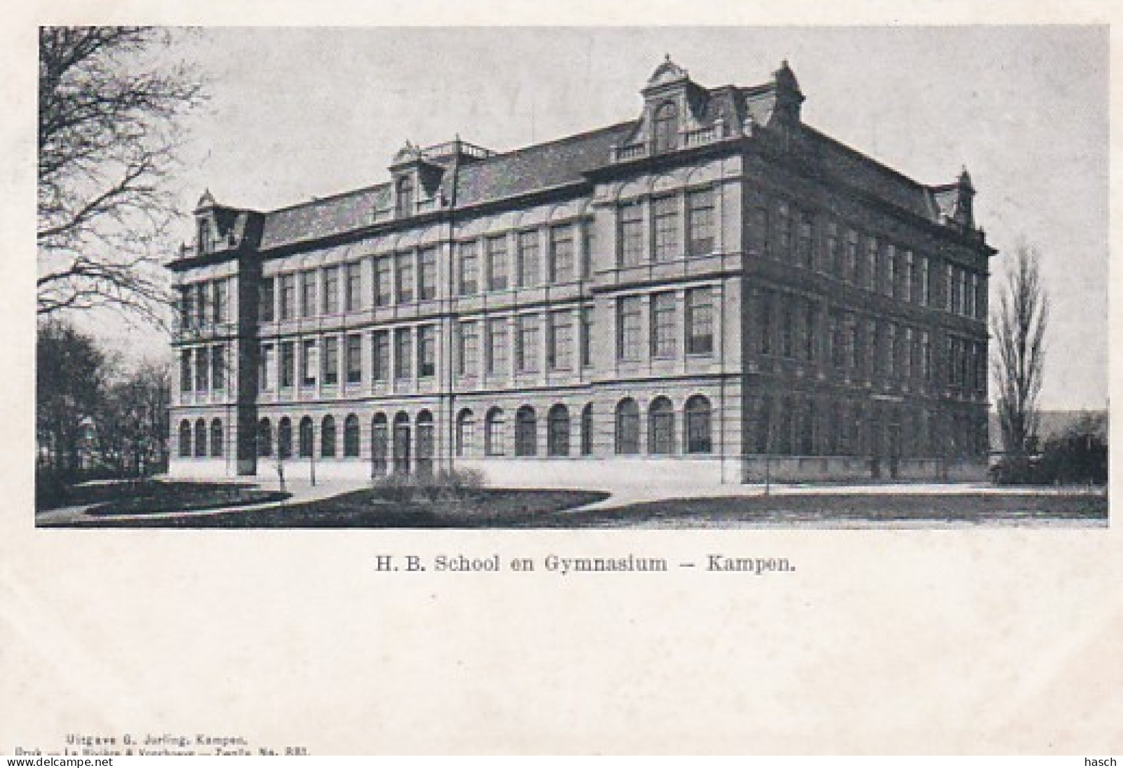 4842422Kampen, H. B. School En Gymnasium Rond 1900. (kleine Beschadiging Onderkant) - Kampen