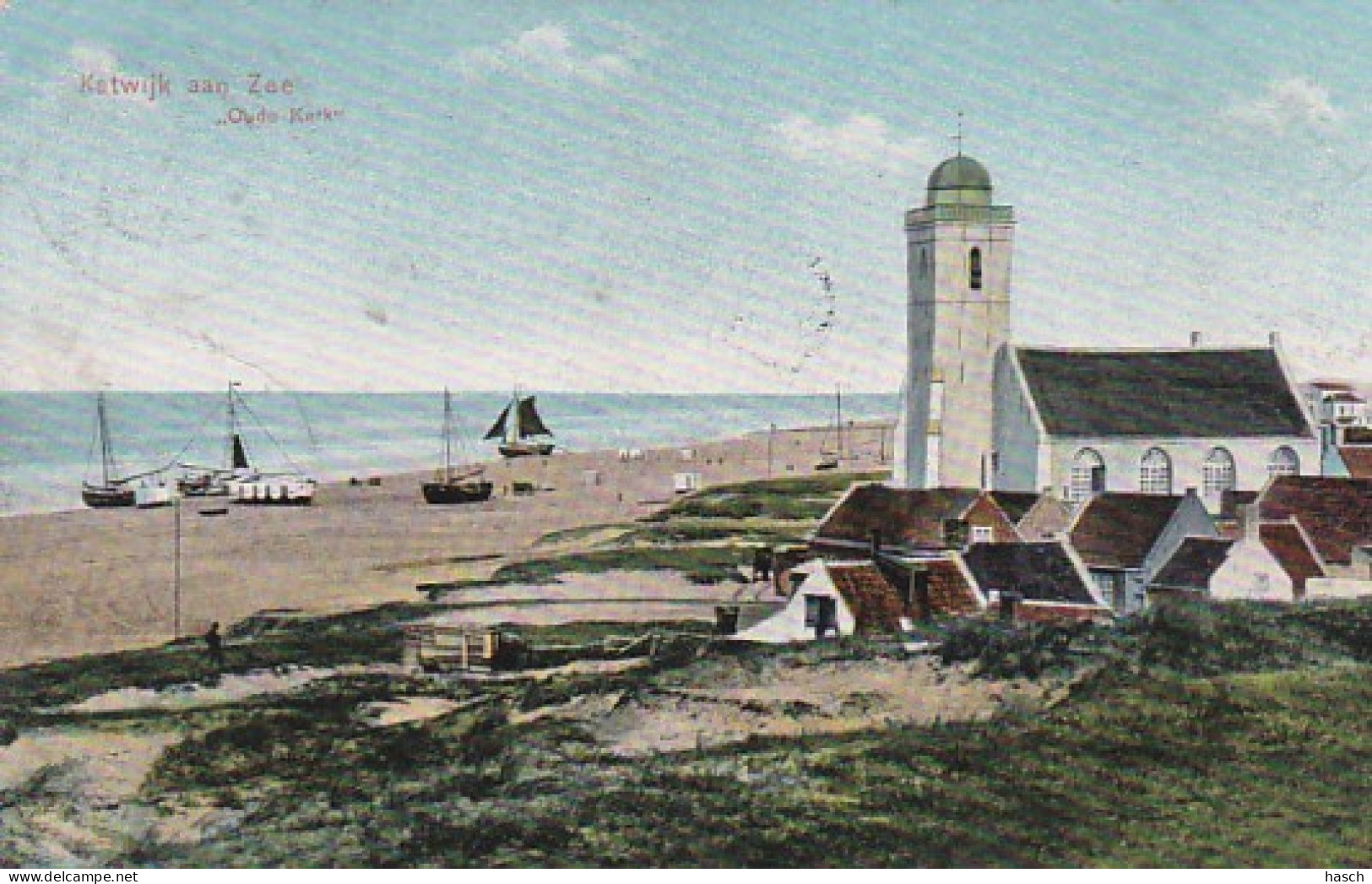 4842425Katwijk Aan Zee, Oude Kerk. 1916. (zie Hoeken) - Katwijk (aan Zee)