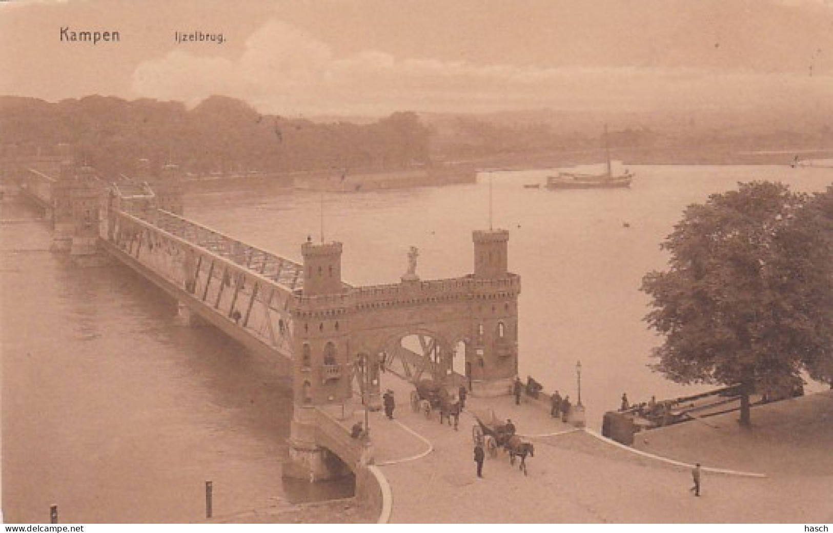 4842477Kampen, IJselbrug IJzelbrug. 1912.(kleine Vouwen In De Hoeken) - Kampen