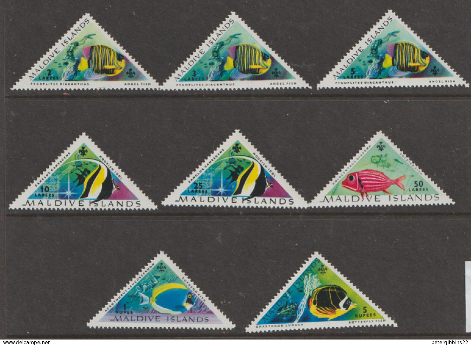 Maldives  1963  SG   110-7  Fishes  Lightly Mounted Mint - Malediven (...-1965)