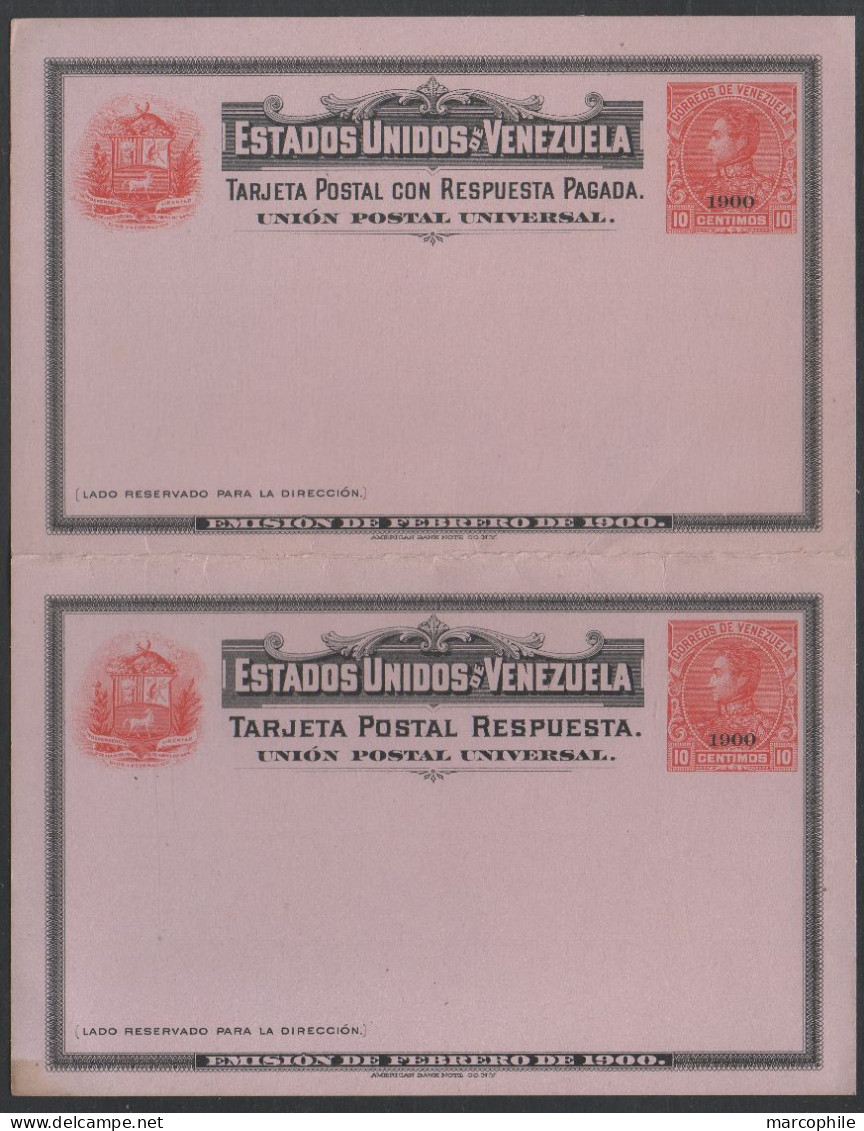 VENEZUELA / 1900 ENTIER POSTAL DOUBLE - REPONSE PAYEE - STATIONERY (ref LE5084) - Venezuela