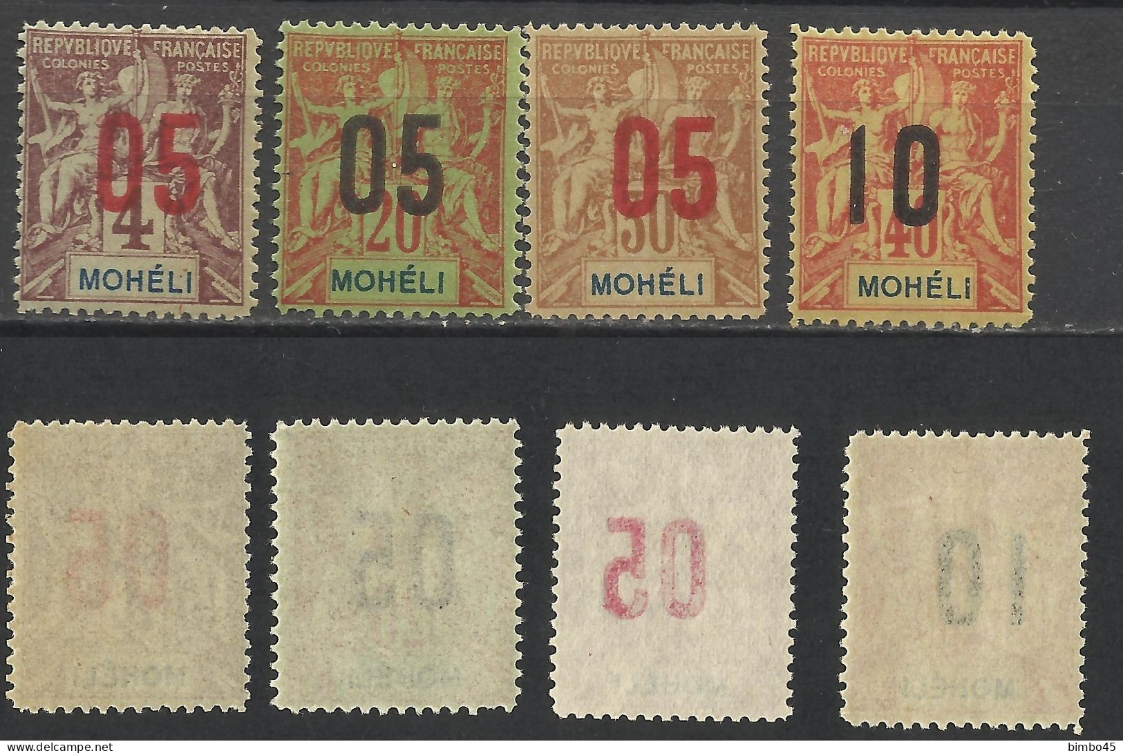 MOHELI VARIETY COLONIES FRANCAISE --ALLEGORIE --1912 -- MNH / MLH - Forgery , Faux Fournier - Ongebruikt