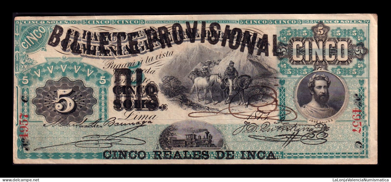 Perú 5 Reales De Inca 1881 Pick 12 Ebc Xf - Pérou