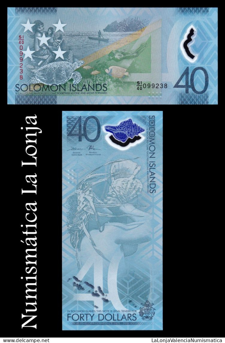 Islas Salomon Solomon 40 Dollars Commemorative 2018 Pick 37 Polymer Sc Unc - Isla Salomon