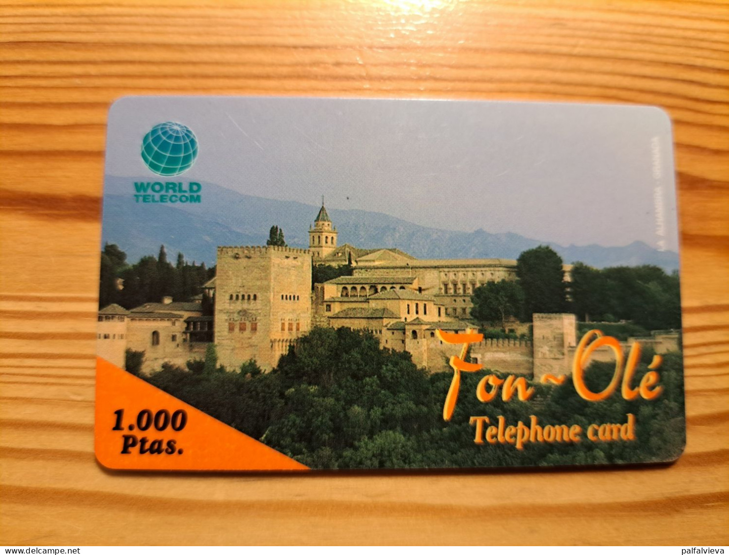 Prepaid Phonecard Spain, World Telecom, Fon-Olé - La Alhambra Grenada - Andere & Zonder Classificatie