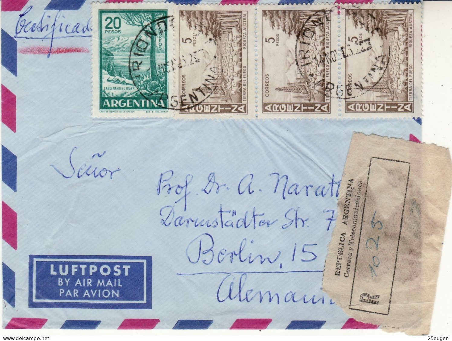 ARGENTINA 1963  AIRMAIL R - LETTER SENT FROM IRIONDO TO BERLIN - Covers & Documents
