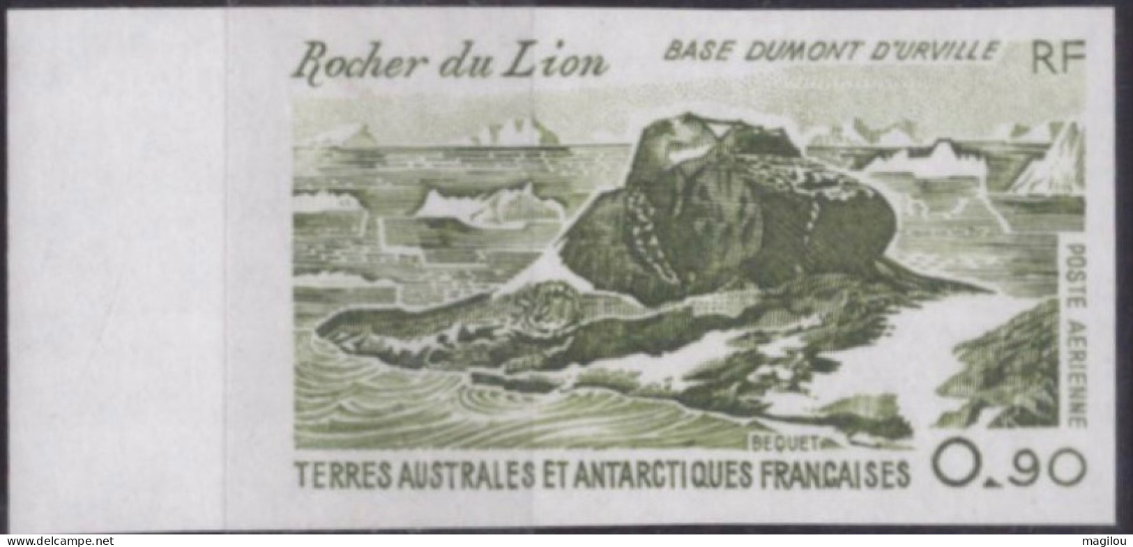 Essai De Couleur Taaf/fsat Base Dumont D’urville Rocher Du Lion Yvert PA 57 MNH **7 - Imperforates, Proofs & Errors