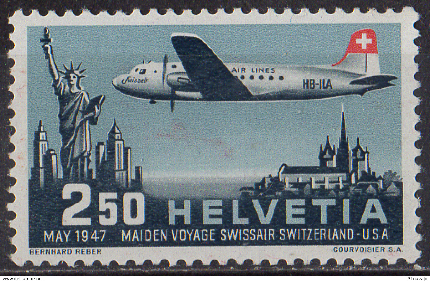 SUISSE - Première Liaison Aérienne Suisse-États-Unis - Neufs