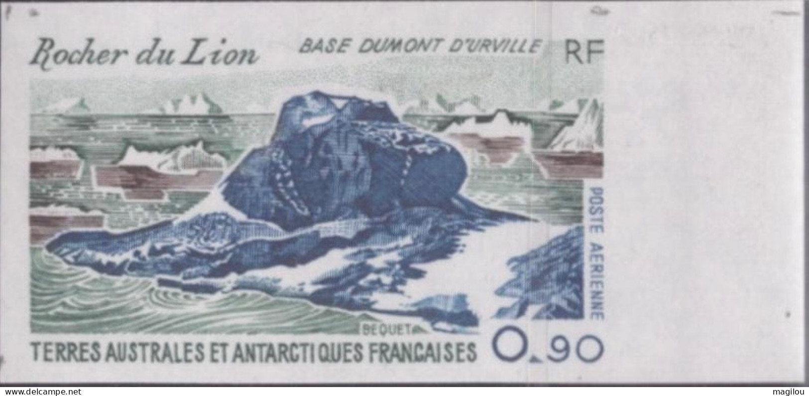 Essai De Couleur Multicolore  Taaf/fsat Base Dumont D’urville Rocher Du Lion Yvert PA 57 MNH **9 - Non Dentelés, épreuves & Variétés