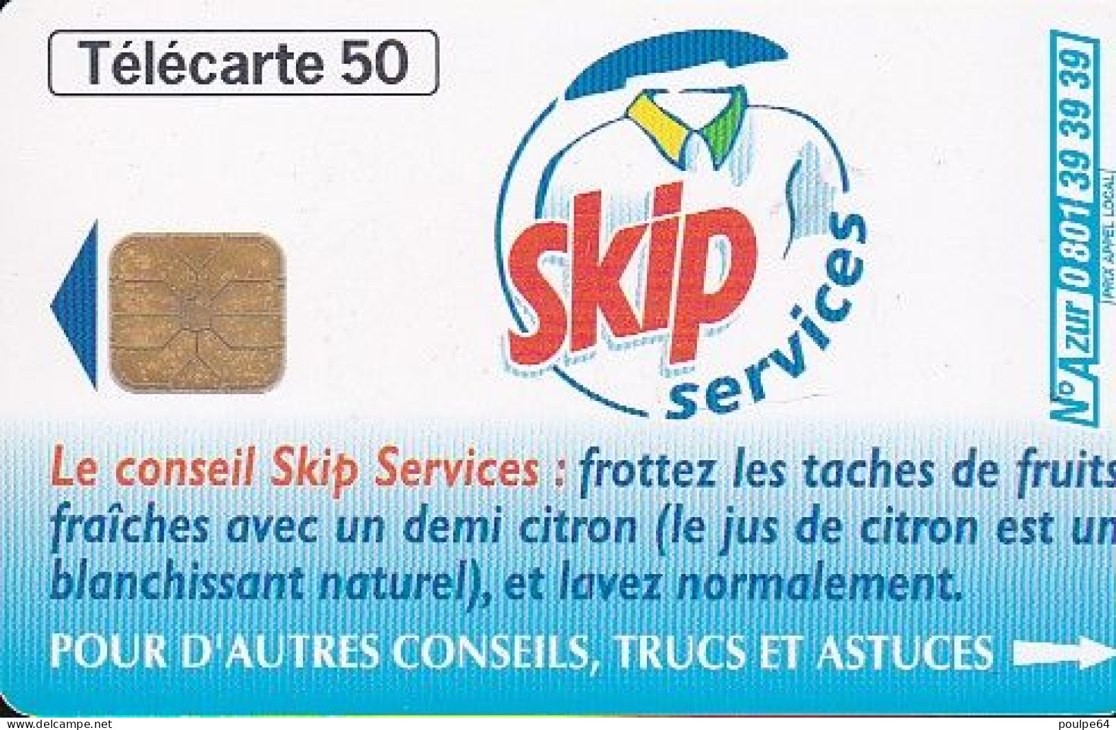 F981  06/1999 - SKIP SERVICES - 50 LG1 - (verso : N° 1er Ligne Le Chiffre 4 Fermé - Deux Lignes Droites Alignées) - 1999