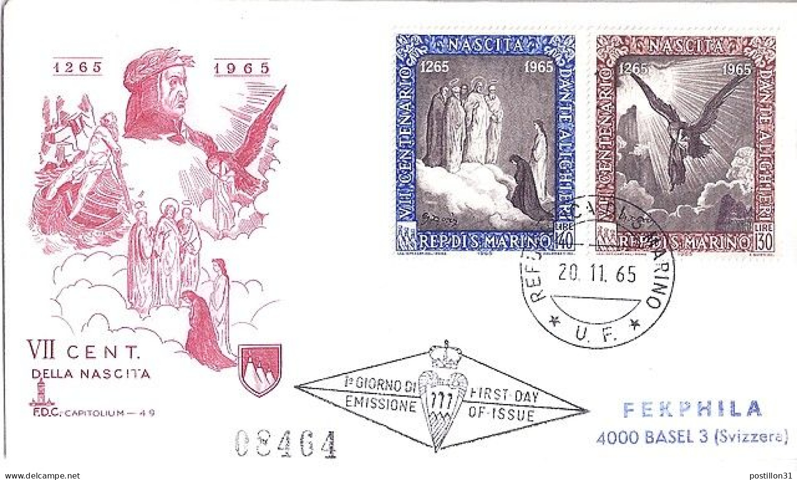 ST MARIN N° 657/658 S/L. DU 20.11.65  - Cartas & Documentos