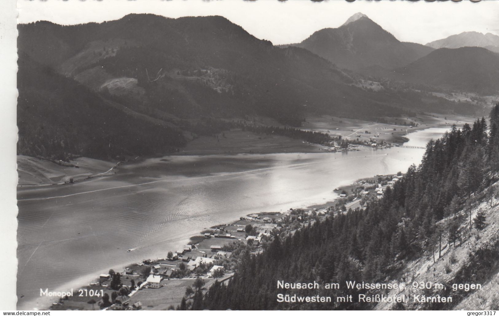 D8954) NEUSACH Am WEISSENSEE - Geg. Südwesten Mit Reißkofel - Kärnten - Alte FOTO AK - S/W - Weissensee