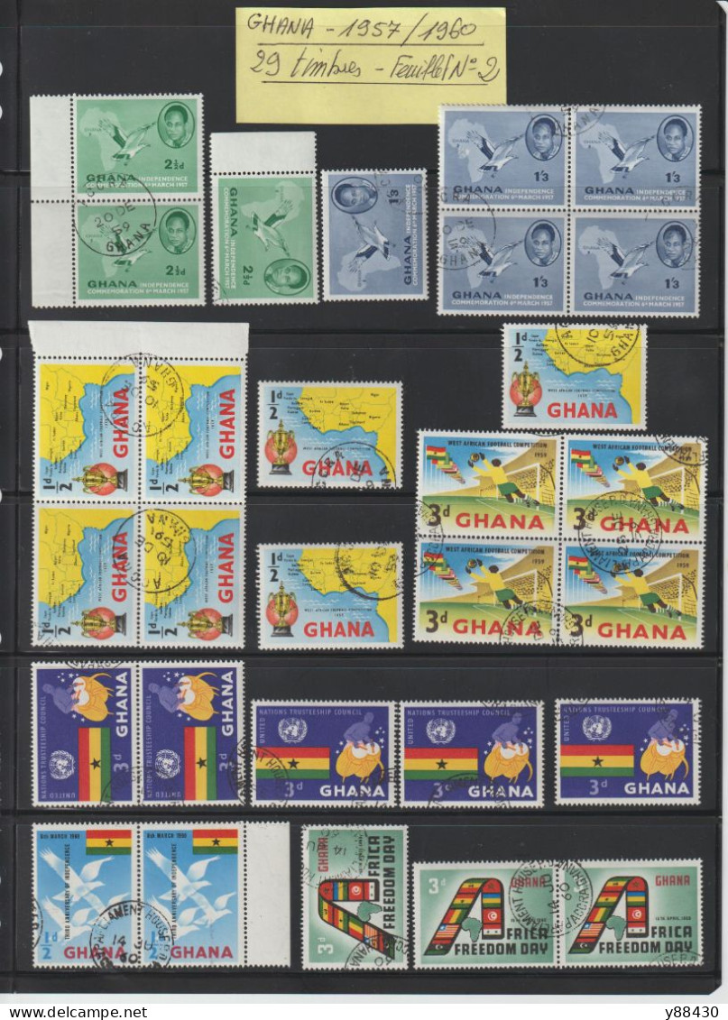 GHANA - 61 Timbres Divers Oblitérations Officielle De 1957 à 1960 - Entre Les N° 1 Et 68  - 6 Scan - Ghana (1957-...)