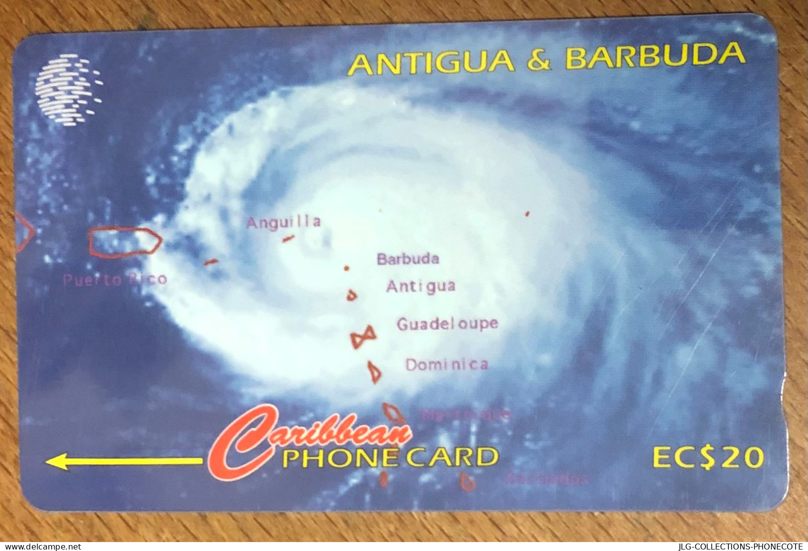 ANTIGUA & BARBUDA HURRICANE LUIS EC$ 20 CARIBBEAN CABLE & WIRELESS SCHEDA PREPAID TELECARTE TELEFONKARTE PHONECARD - Antigua Y Barbuda