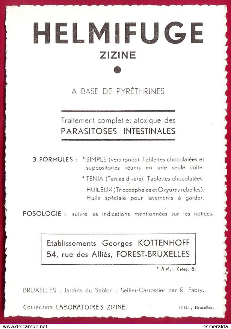 (MIG)  Collection Laboratoires Zizine. Ern.Thill- Bruxelles,Jardins Du Sablon-Sellier- Carrossier, Par R. Fabry - Collections