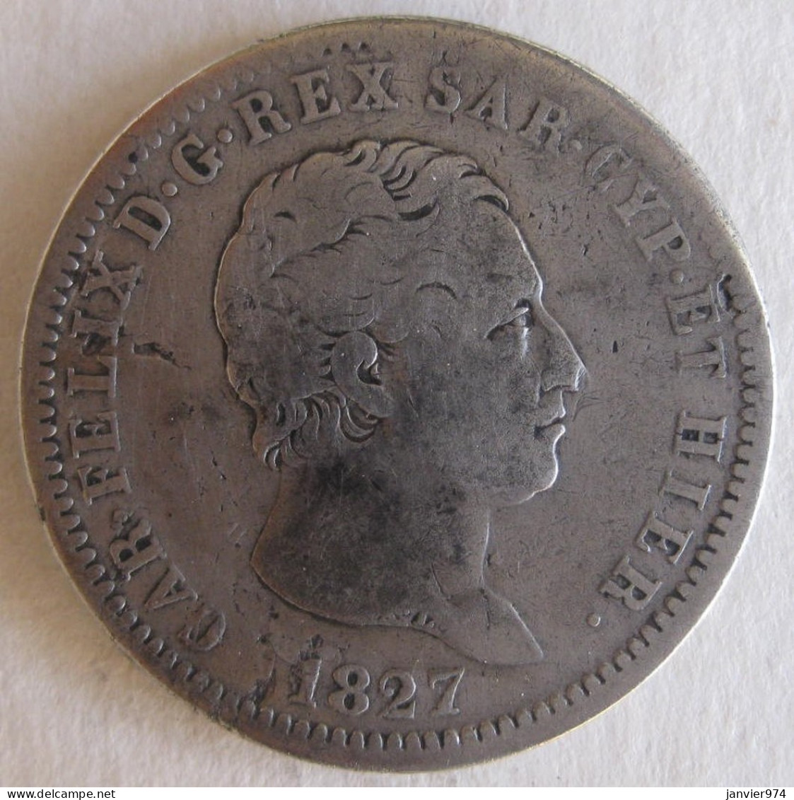 Sardaigne 2 Lire 1827 P Genova. Carlo Felice, En Argent - Piémont-Sardaigne-Savoie Italienne