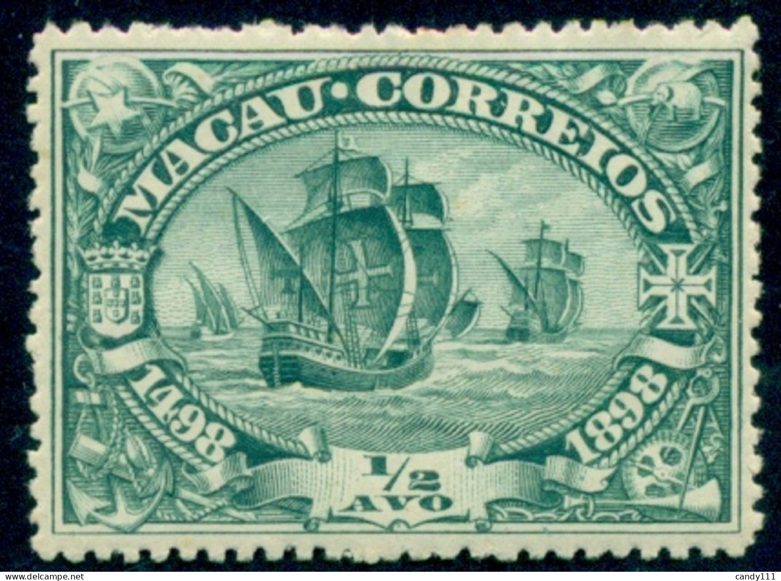 1898 Vasco Da Gama Ship Fleet,Macao,Macau,Mi.70,0.5A,MH - Gebraucht