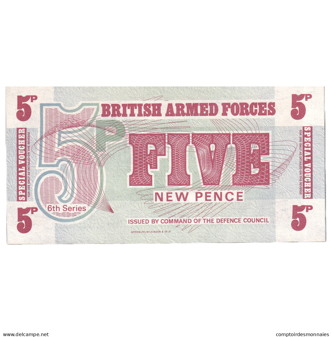 Billet, Grande-Bretagne, 5 New Pence, Undated (1972), KM:M47, NEUF - Fuerzas Armadas Británicas & Recibos Especiales