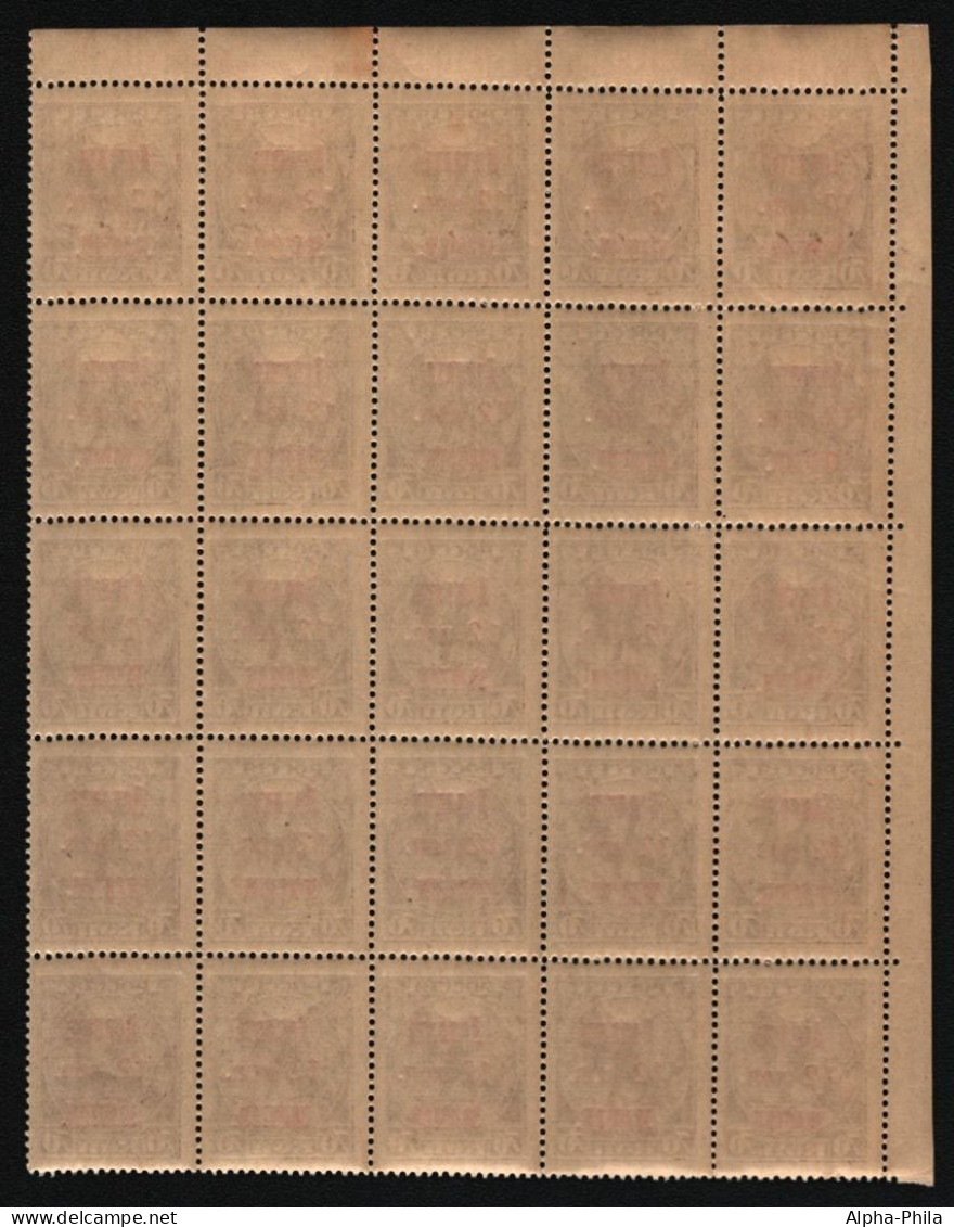 Russia / RSFSR 1924 - Porto - Mi-Nr. 6 ** - MNH - 12 / 70 Kop - 25er-Bogen (II) - Postage Due