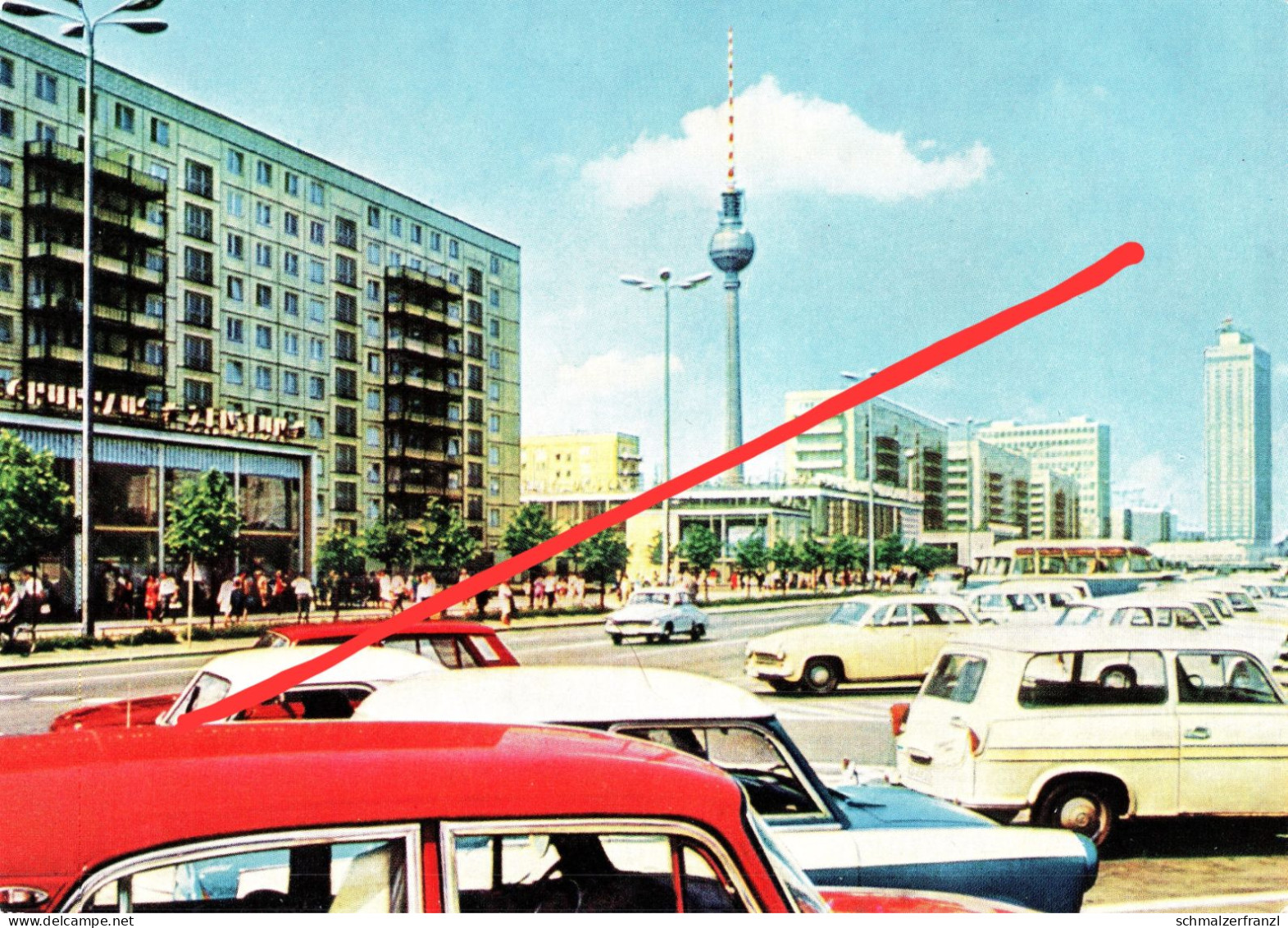 AK Berlin Mitte Friedrichshain Karl Marx Allee A Straußberger Platz Schillingstraße Jacobystraße Trabant Wartburg DDR - Friedrichshain