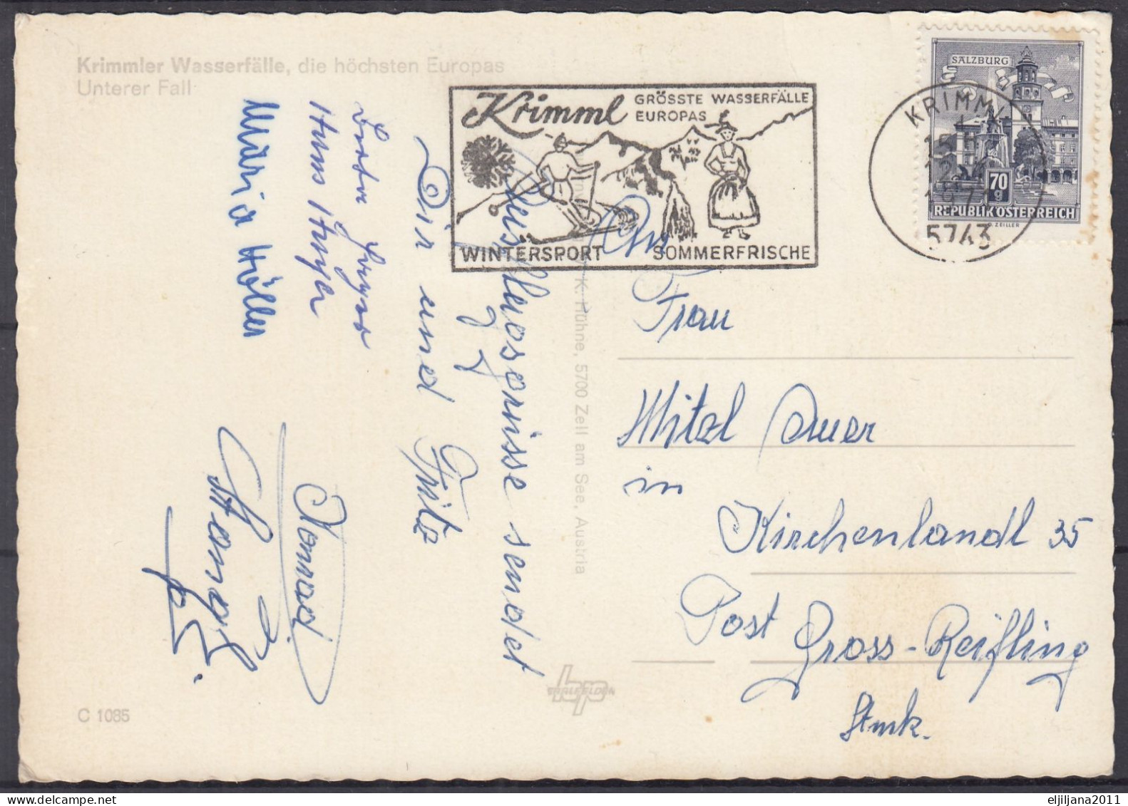 Austria / Österreich ⁕ KRIMML - Wasserfälle ⁕ Postcard With Stamp - Scan - Krimml