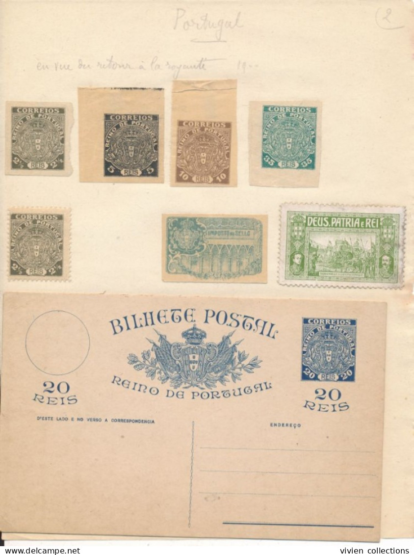 Portugal Timbres Vignettes Et Entier Postal En Vue Du Retour à La Royauté Reino De Portugal - Ongebruikt