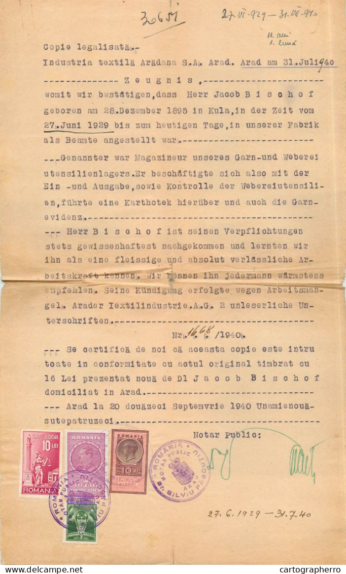 Romania Astra Arad Train Wagon And Engine Factory Transcript 1940 Jakob Bischoff - Europe