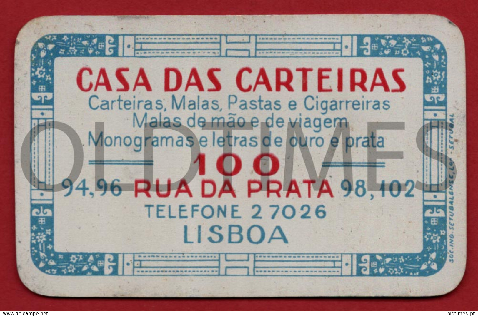 PORTUGAL - LISBOA - RUA DA PRATA - " CASA DAS CARTEIRAS " - CALENDÁRIO EM METAL 1931 - Grand Format : 1921-40