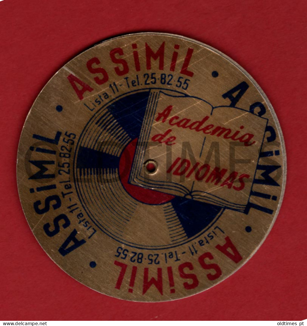 PORTUGAL - LISBOA - ASSIMIL - " ACADEMIA DE IDIOMAS " - 1948 A 1963 CALENDÁRIO EM METAL - Grand Format : 1921-40