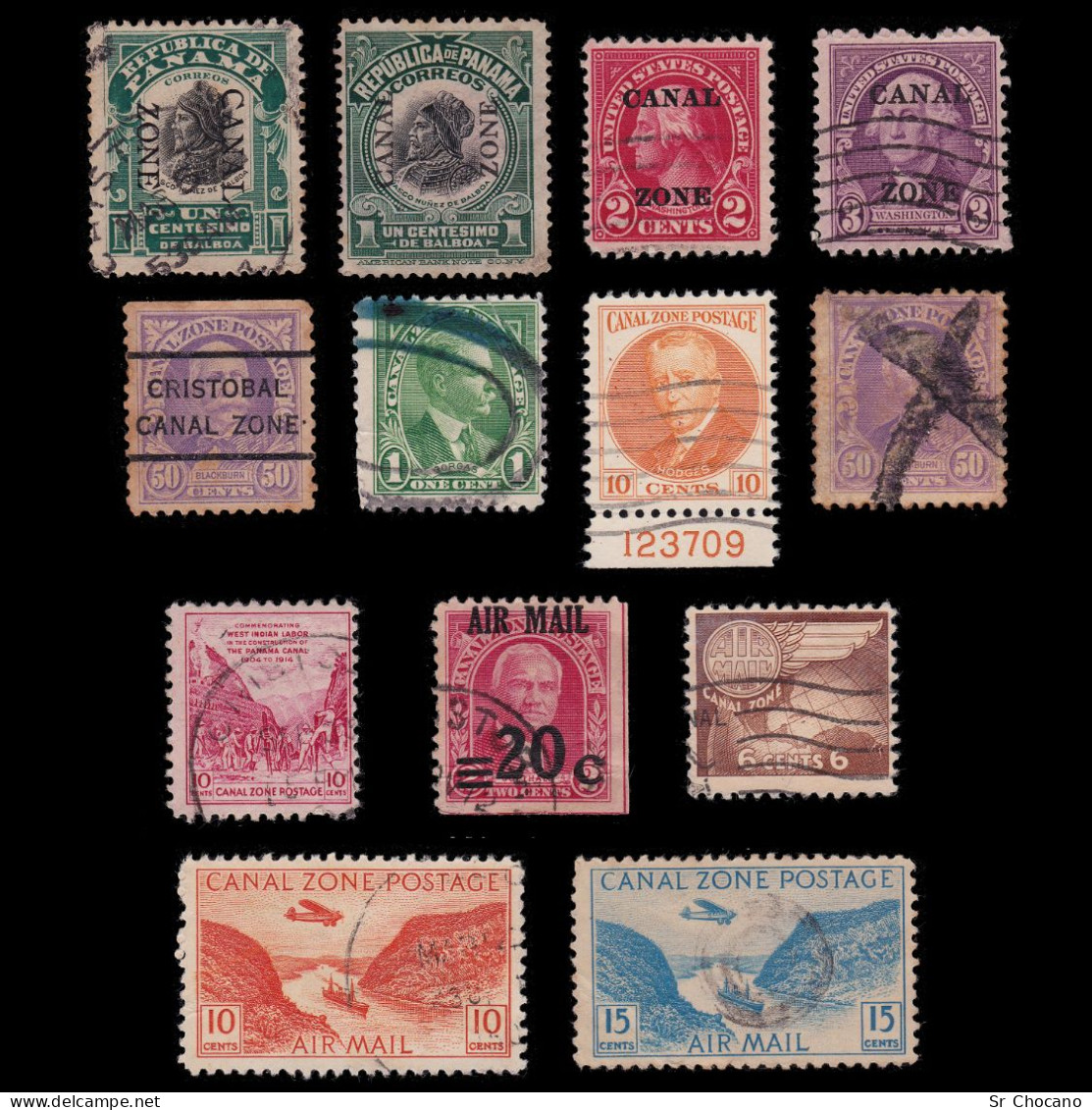 CANAL ZONE STAMPS.SET 13.USED - Kanaalzone