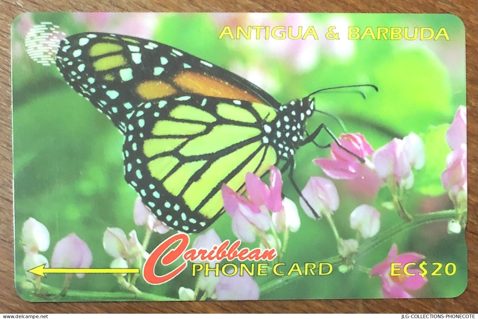 ANTIGUA & BARBUDA PAPILLON BUTTERFLY EC$ 20 CARIBBEAN CABLE & WIRELESS SCHEDA PREPAID TELECARTE TELEFONKARTE PHONECARD - Antigua Y Barbuda