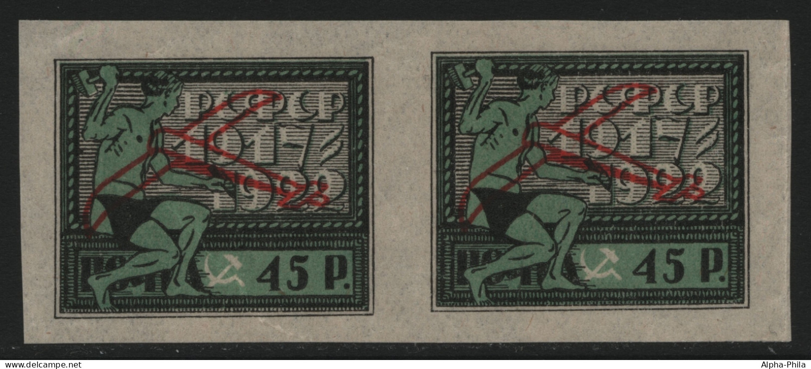 Russia / RSFSR 1922 - Mi-Nr. 200 ** - MNH - Paar - Weisses Papier - Flugzeuge - Neufs