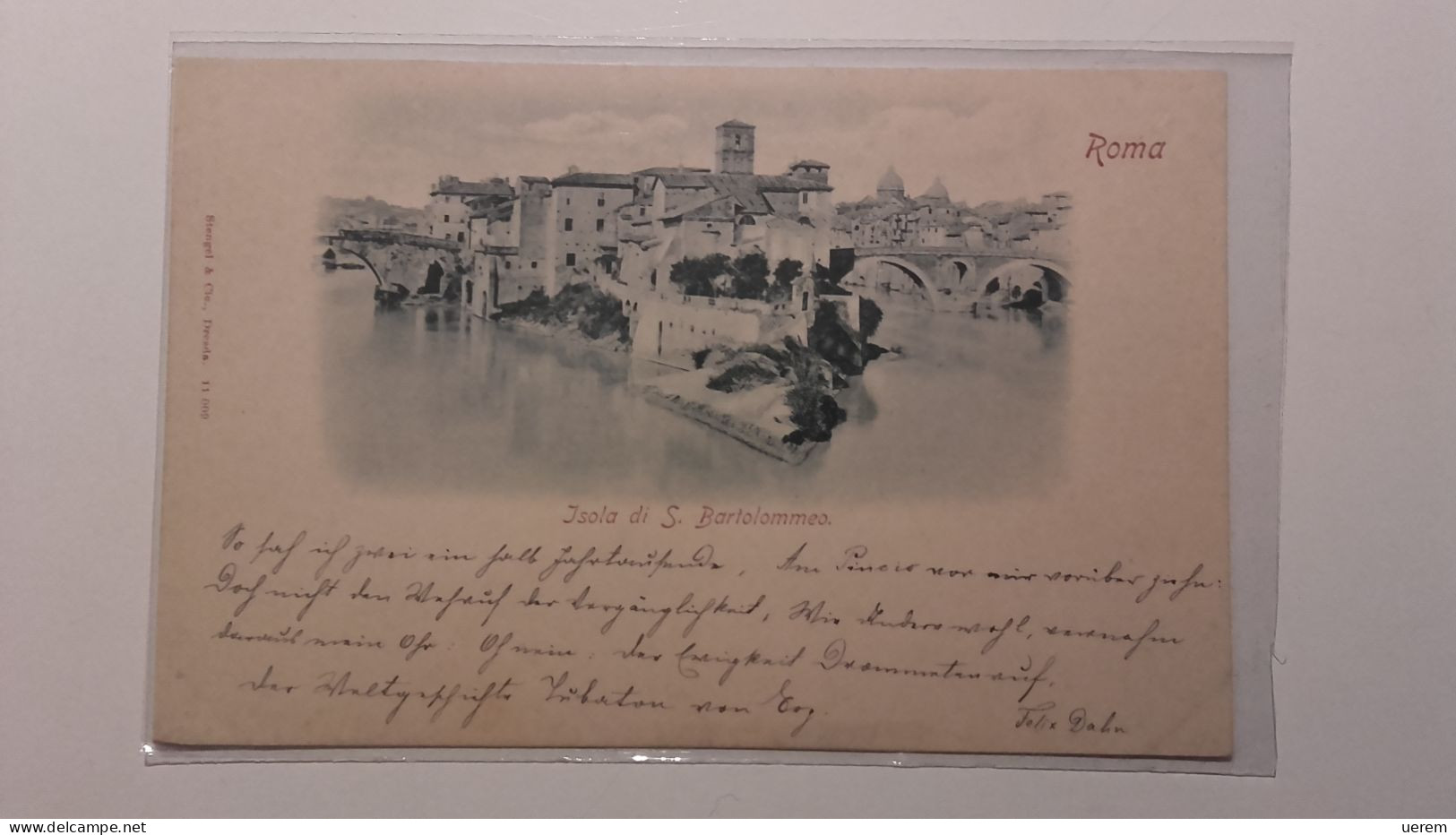 LAZIO ROMA CITTÀ ISOLA DI S.BARTOLOMMEO Formato Piccolo Scritta (in Tedesco) Ma Non Viaggiata Primi '900 Edizione Stenge - Fiume Tevere