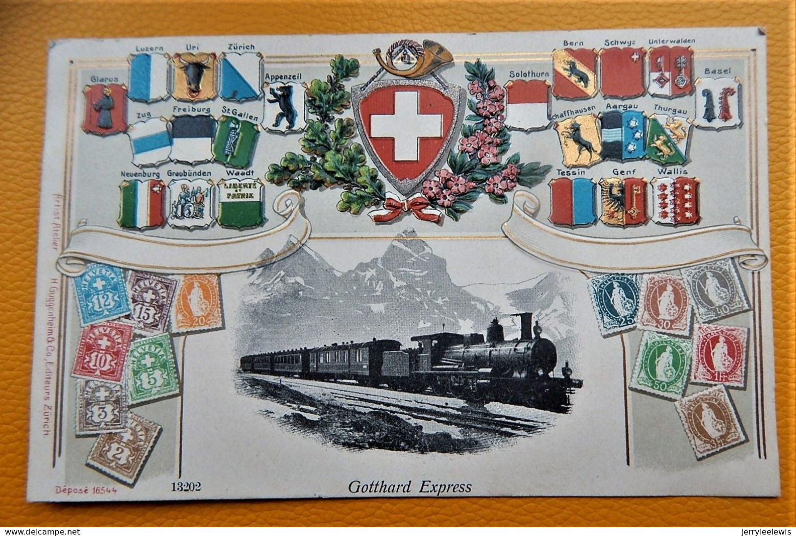 SUISSE - SCHWEIZ -   Gotthard Express  -   Wappen Der Kantone - Armoiries Des Cantons - St. Anton