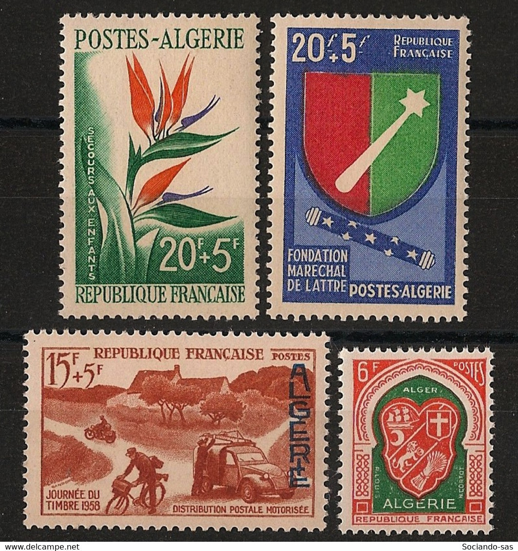 ALGERIE - Année Complète 1958 - N°YT. 350 à 353 - Complet - 4 Valeurs - Neuf Luxe ** / MNH / Postfrisch - Full Years