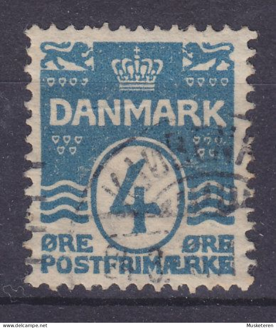 Denmark 1905 Mi. 45 A, 4 Øre Wellenlinien ERROR Variety 'MÆR' Attached To Each Other (2 Scans) - Variétés Et Curiosités