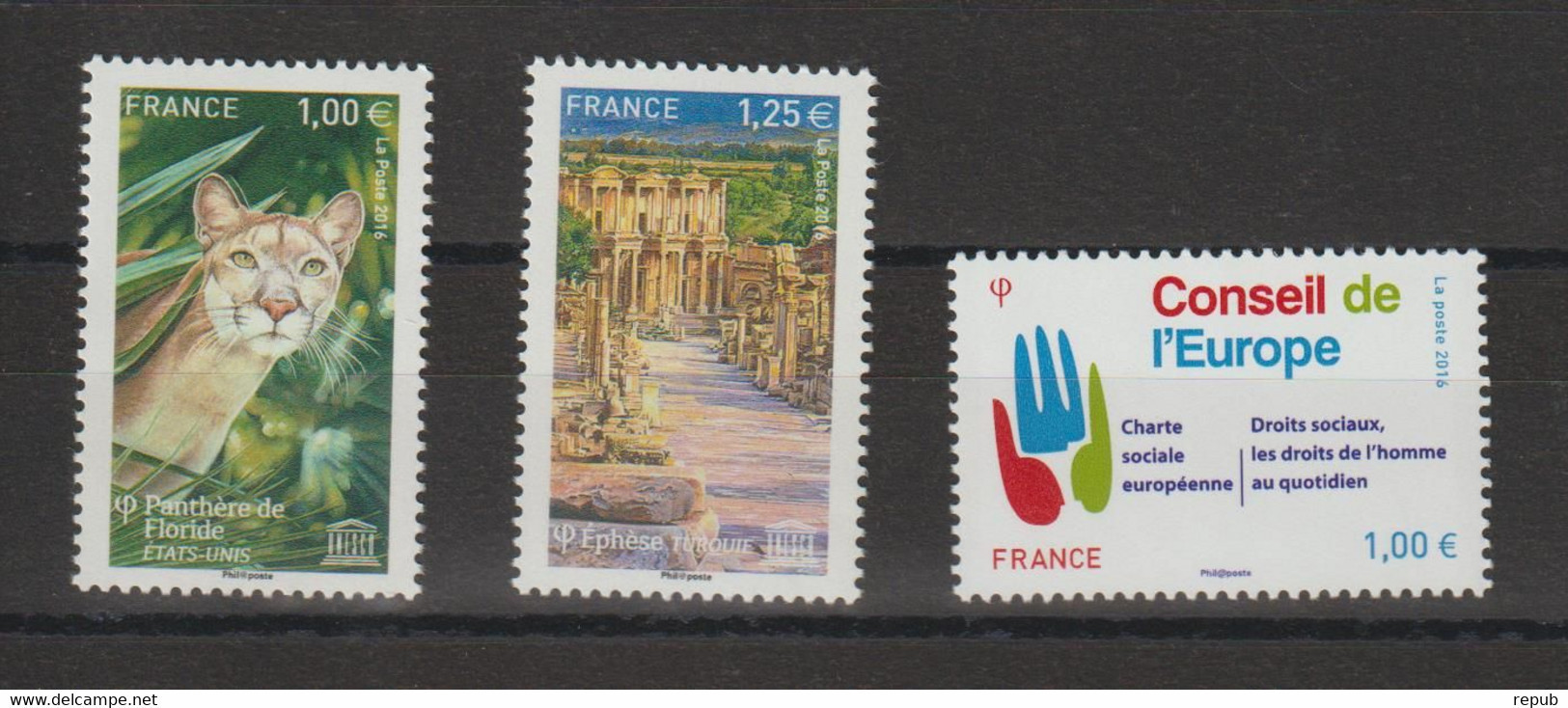 France Service 2016 166 à 168, 3 Val ** MNH - Ungebraucht