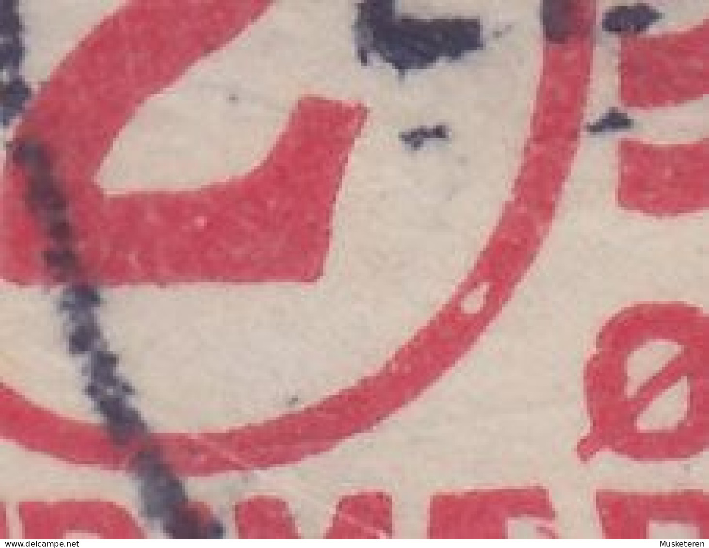 Denmark 1913 Mi. 78, 2 Øre Wellenlinien ERROR Variety (Left Stamp) White Spot In Red Oval Frame (2 Scans) - Errors, Freaks & Oddities (EFO)