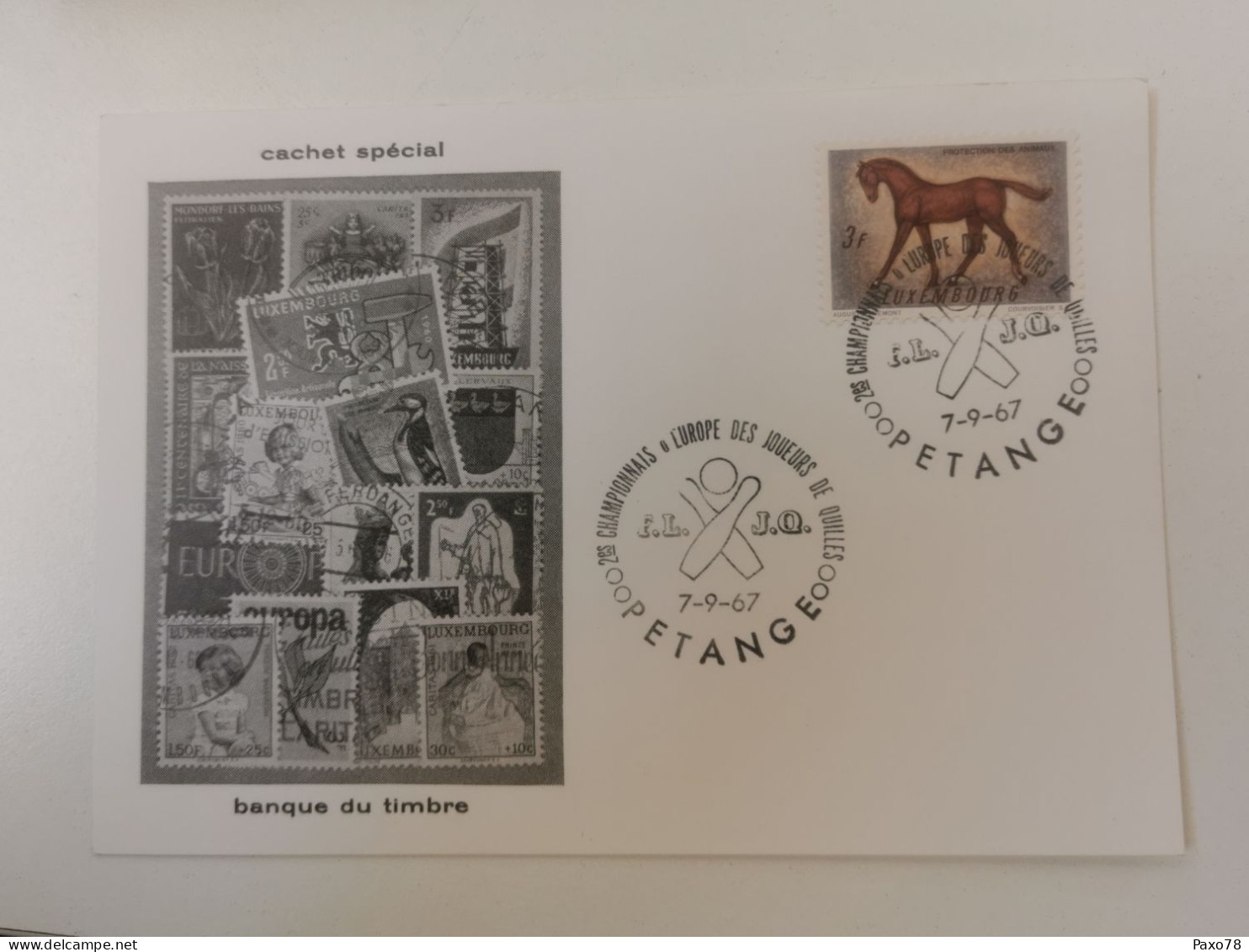 Cachet Spécial 1967, Petange Championais Quilles - Cartoline Commemorative