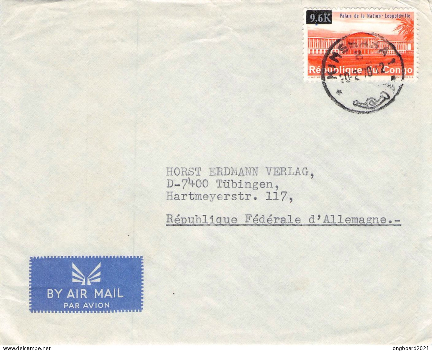 CONGO - AIR MAIL 1970 KINSHASA - TÜBINGEN/DE / 617 - Briefe U. Dokumente