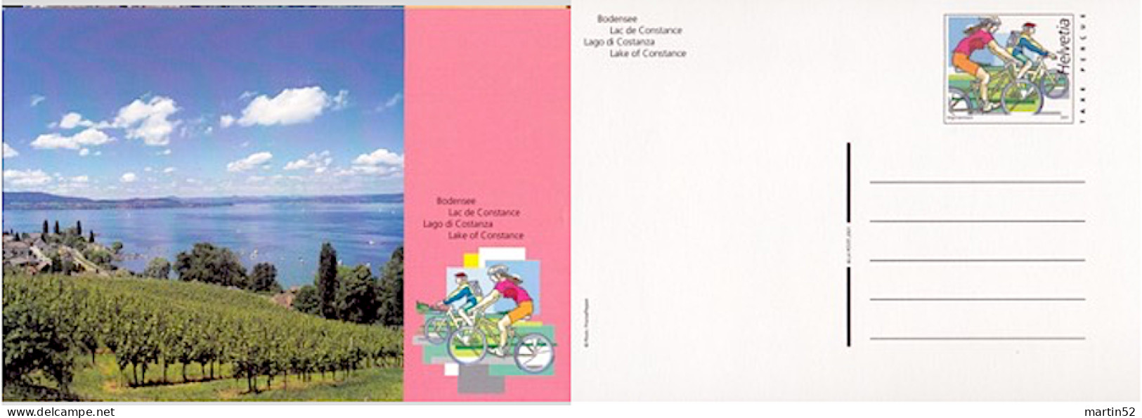 Schweiz Suisse 2001: Bodensee (Velo) Lac De Constance (bicyclette) Lago Di (CPI Entier  Bild-PK) Ungelaufen Non Circulé - Ciclismo