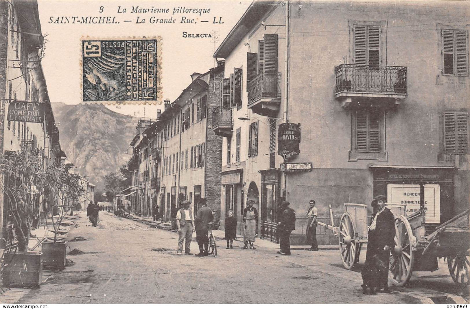 SAINT-MICHEL-de-MAURIENNE (Savoie) - Grande Rue - Café Comptoir Lyonnais - Voyagé 1931 (2 Scans) Clinique Suchaux Vesoul - Saint Michel De Maurienne