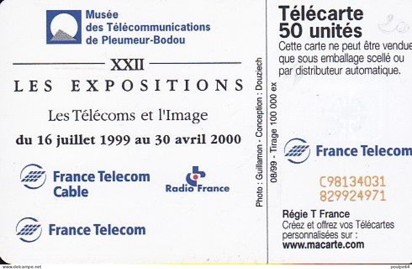 F1006  08/1999 - PLEUMEUR " Télécom Et L'image " - 50 SC7 - 1999