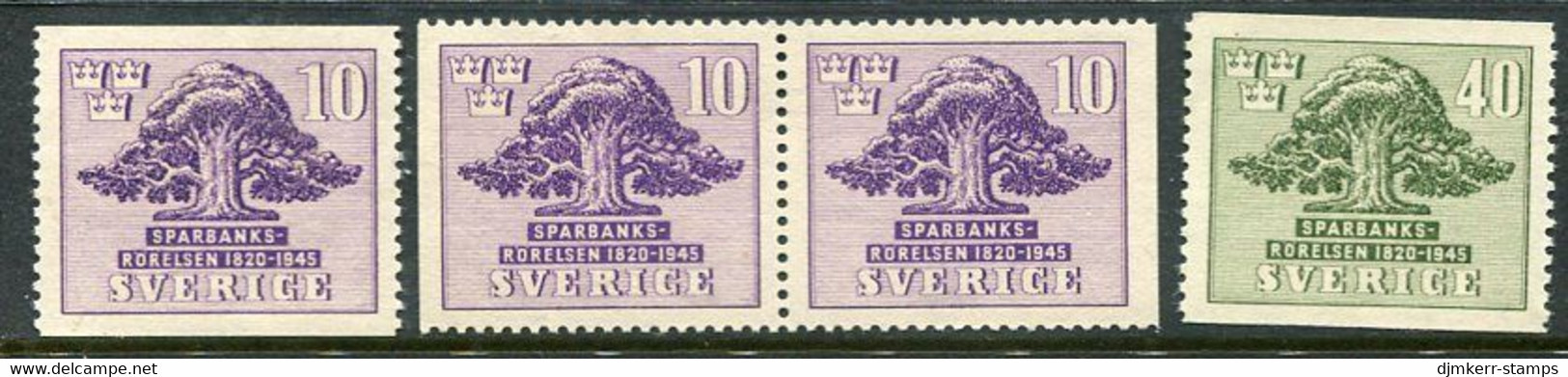 SWEDEN 1945 Savings Banks Set Of 4 MNH / **.  Michel 316-17 - Neufs