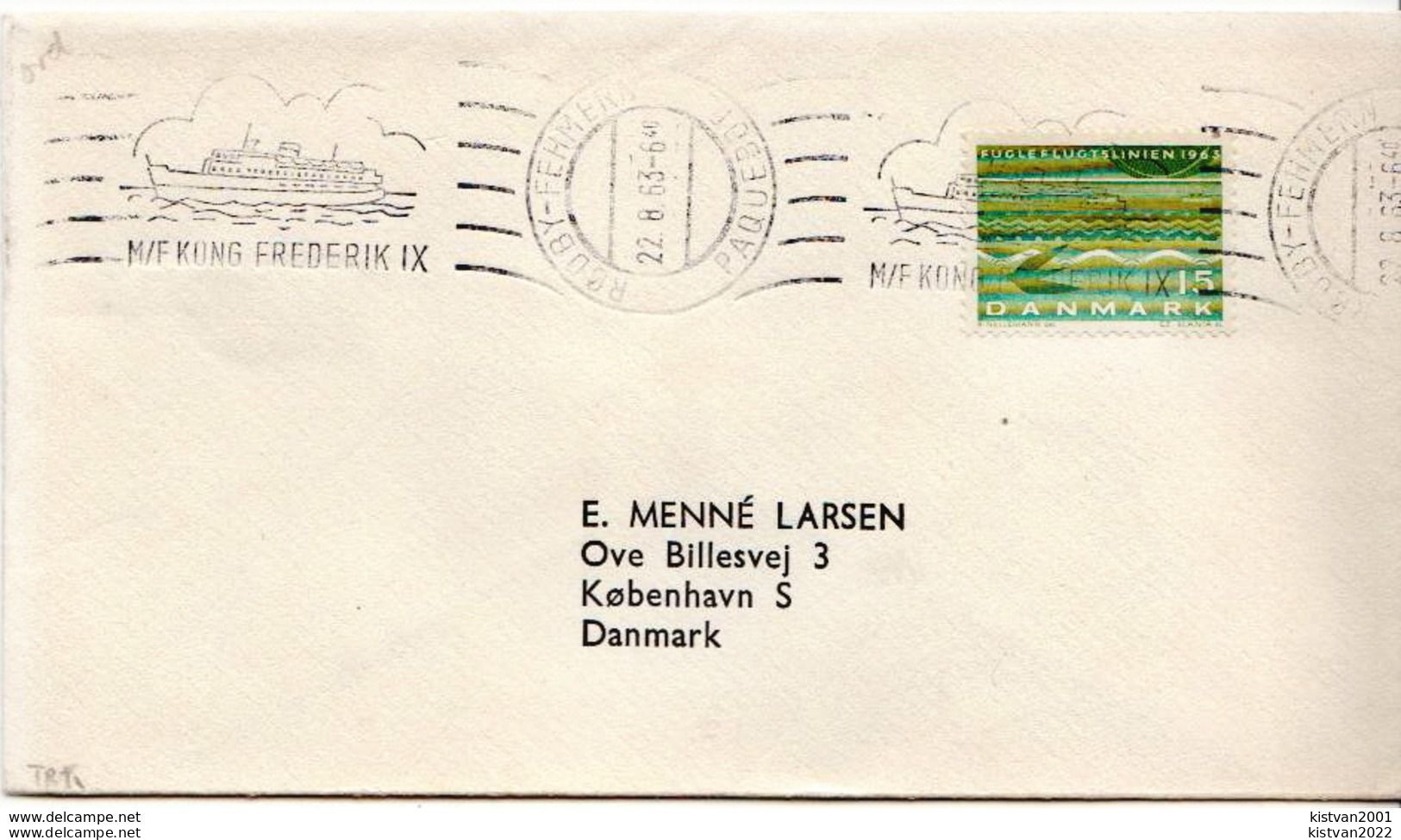 Postal History Cover: Denmark Cover With M/F KONG FREDERIK IX Ship Cancel - Briefe U. Dokumente