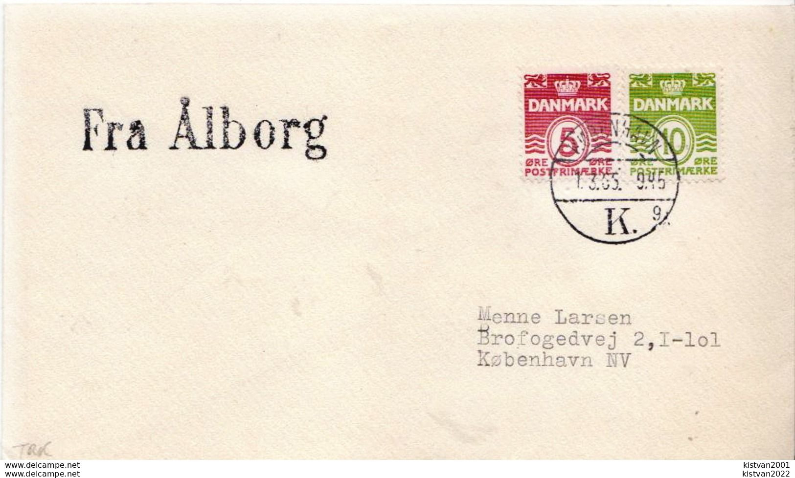 Postal History Cover: Denmark Cover With FRA ALBORG Ship Cancel - Briefe U. Dokumente